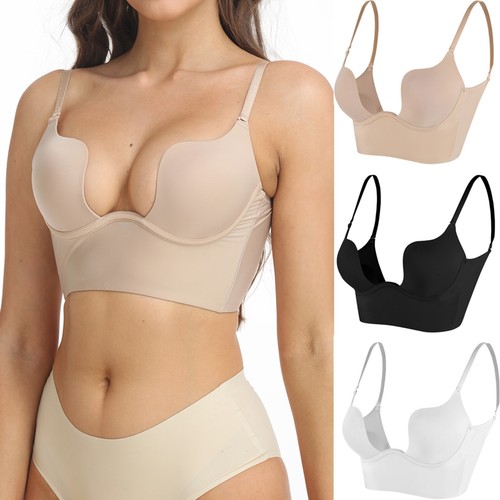 Women plunge deep - deep, bra